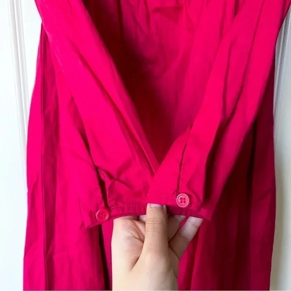 Reformation Dress Kenzi Long-Sleeve Babydoll Empire Mini Pink Rhubarb 4 GUC - Picture 3 of 10